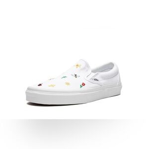 NWOT Vans Classic Slip-on Shoes - Garden Party True White - Kids Size 2